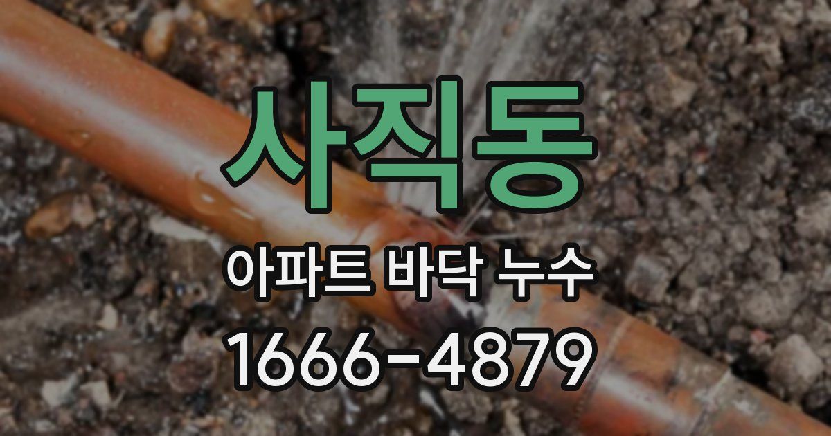 사직동 아파트 바닥 누수