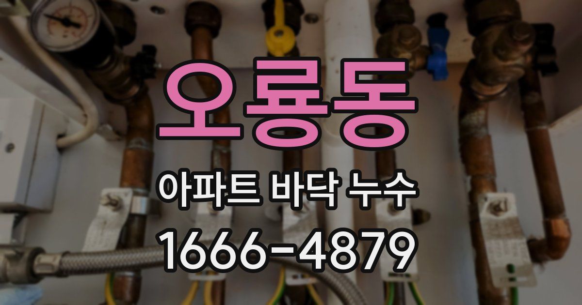 오룡동 아파트 바닥 누수