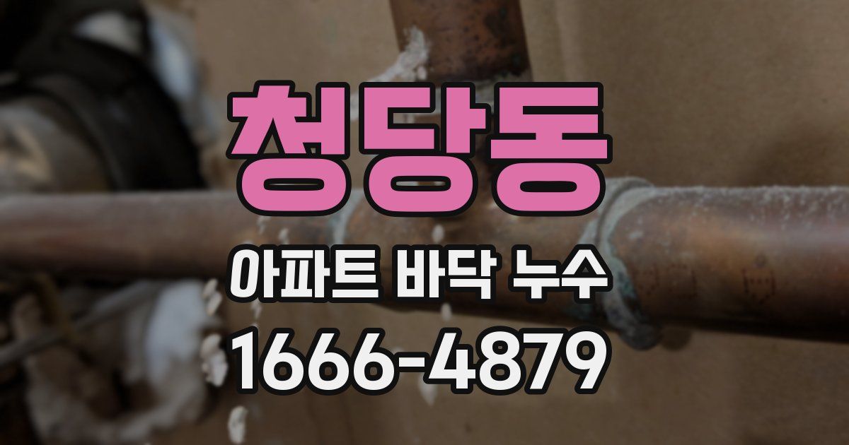 청당동 아파트 바닥 누수