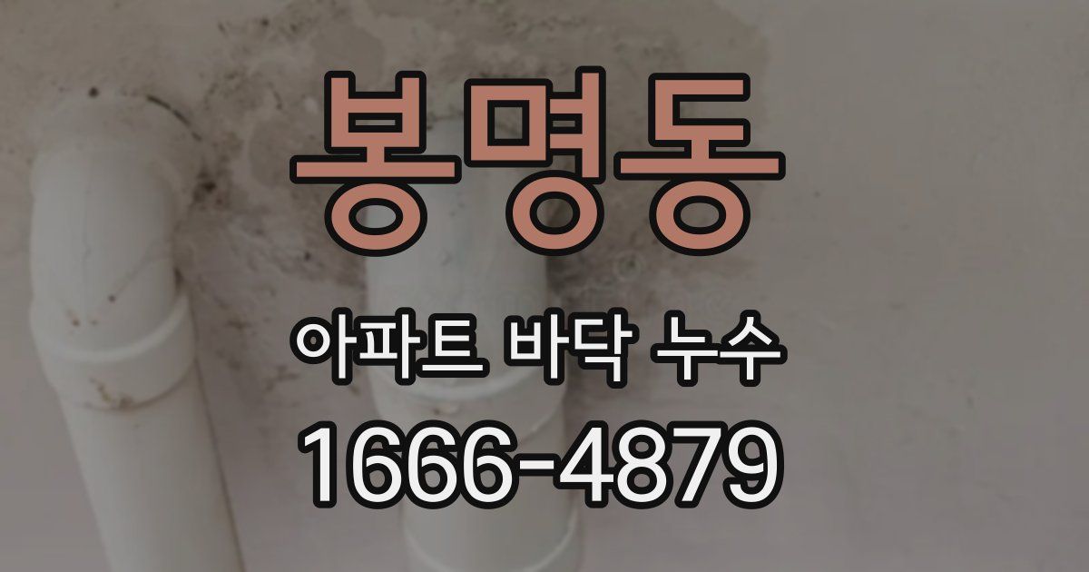 봉명동 아파트 바닥 누수