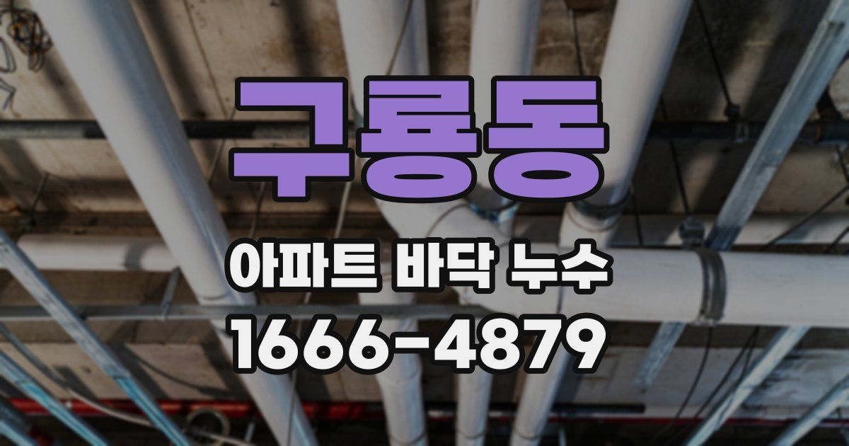 구룡동 아파트 바닥 누수