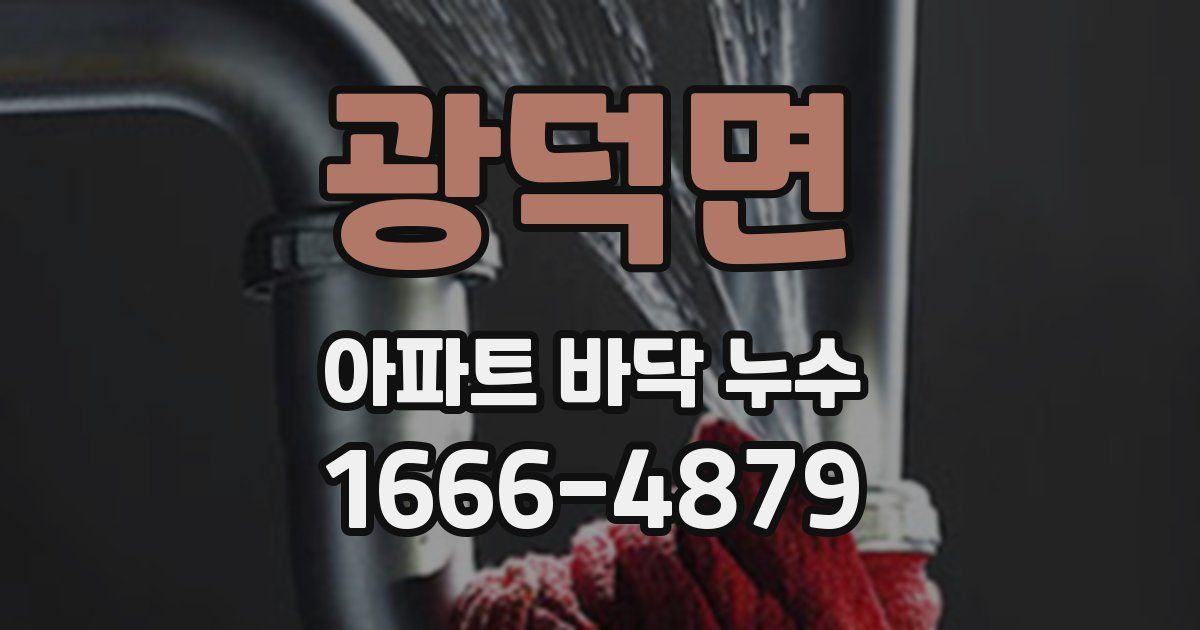 광덕면 아파트 바닥 누수