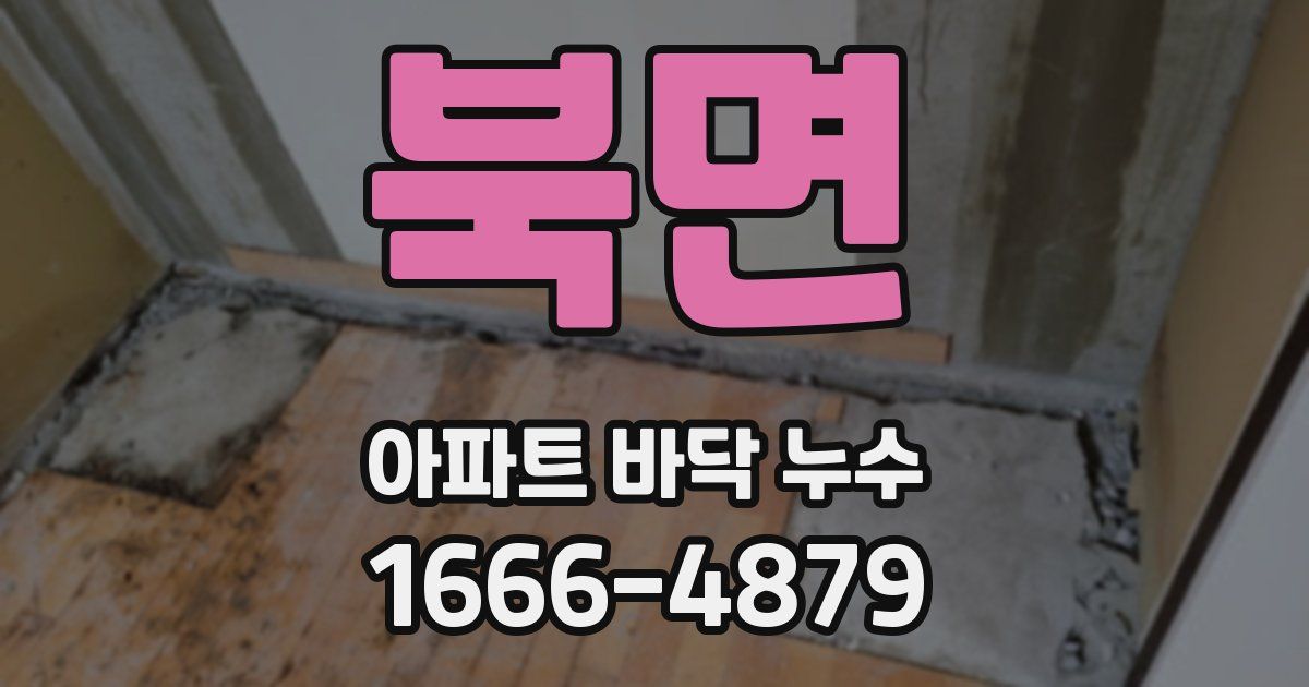 북면 아파트 바닥 누수
