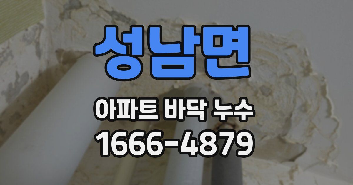 성남면 아파트 바닥 누수