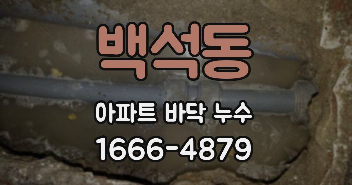 백석동 아파트 바닥 누수