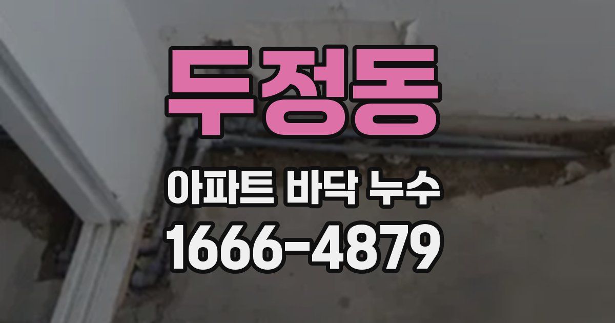 두정동 아파트 바닥 누수