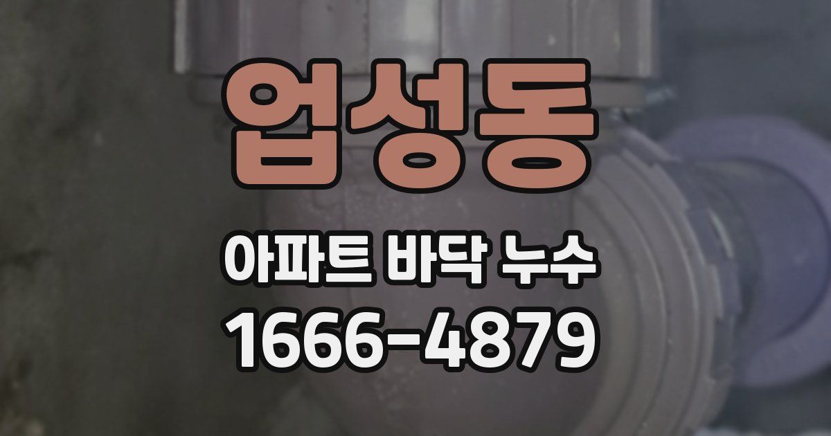 업성동 아파트 바닥 누수
