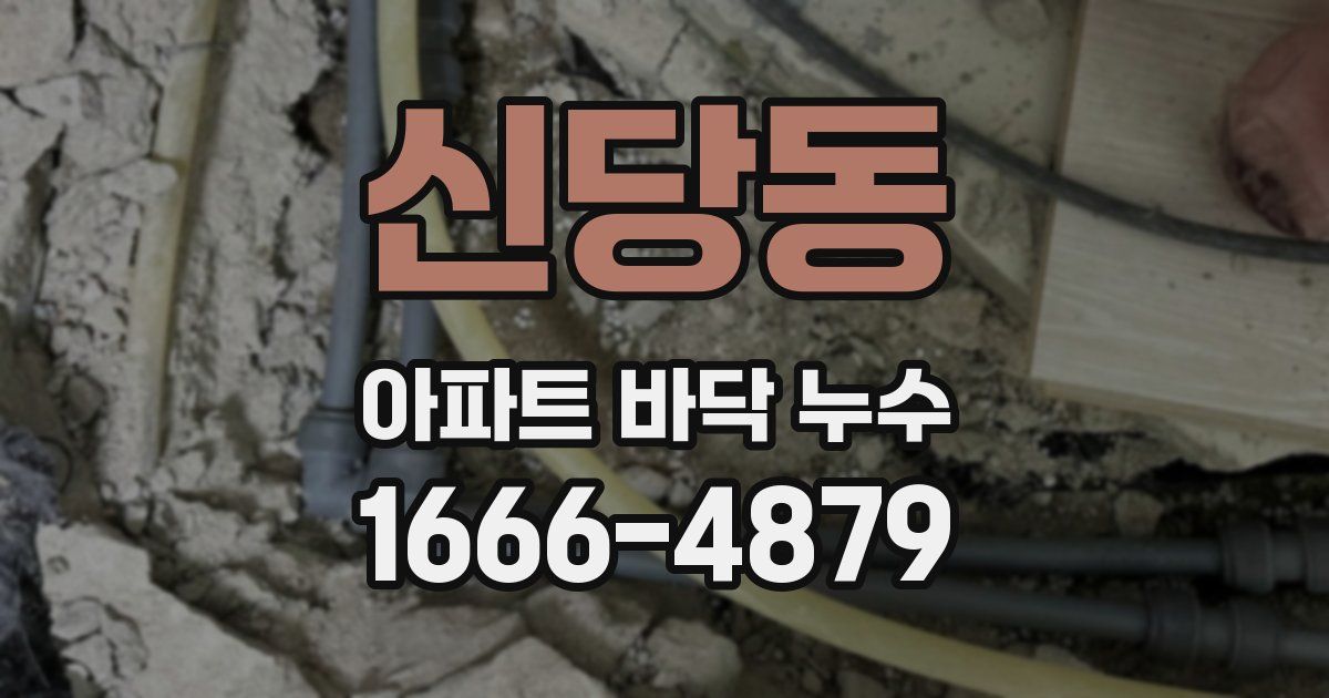 신당동 아파트 바닥 누수