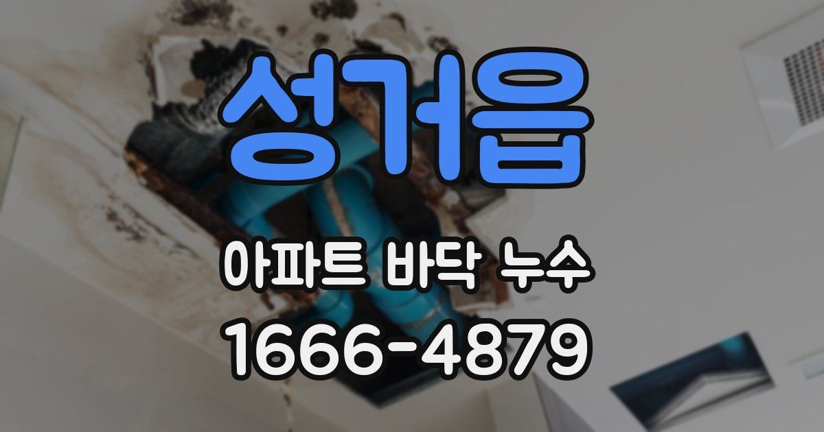 성거읍 아파트 바닥 누수
