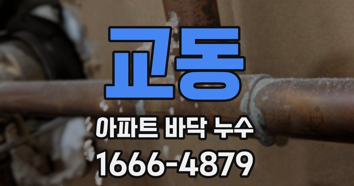 교동 아파트 바닥 누수