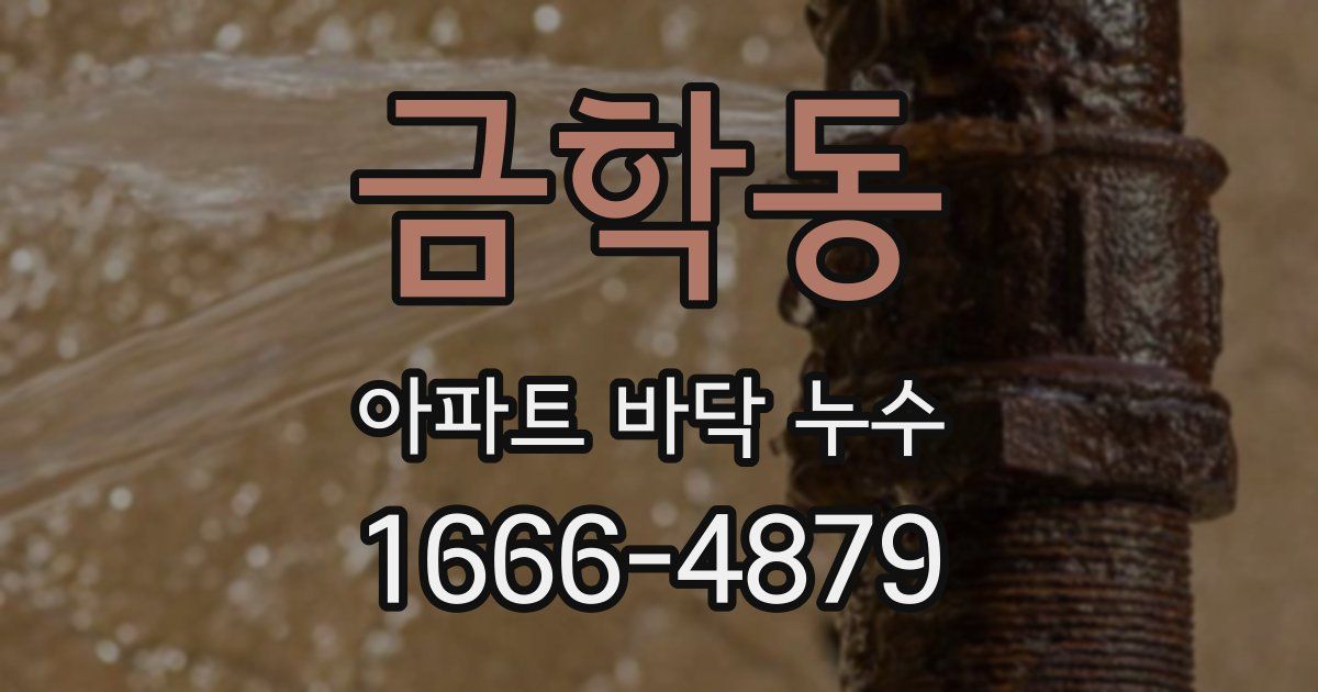 금학동 아파트 바닥 누수
