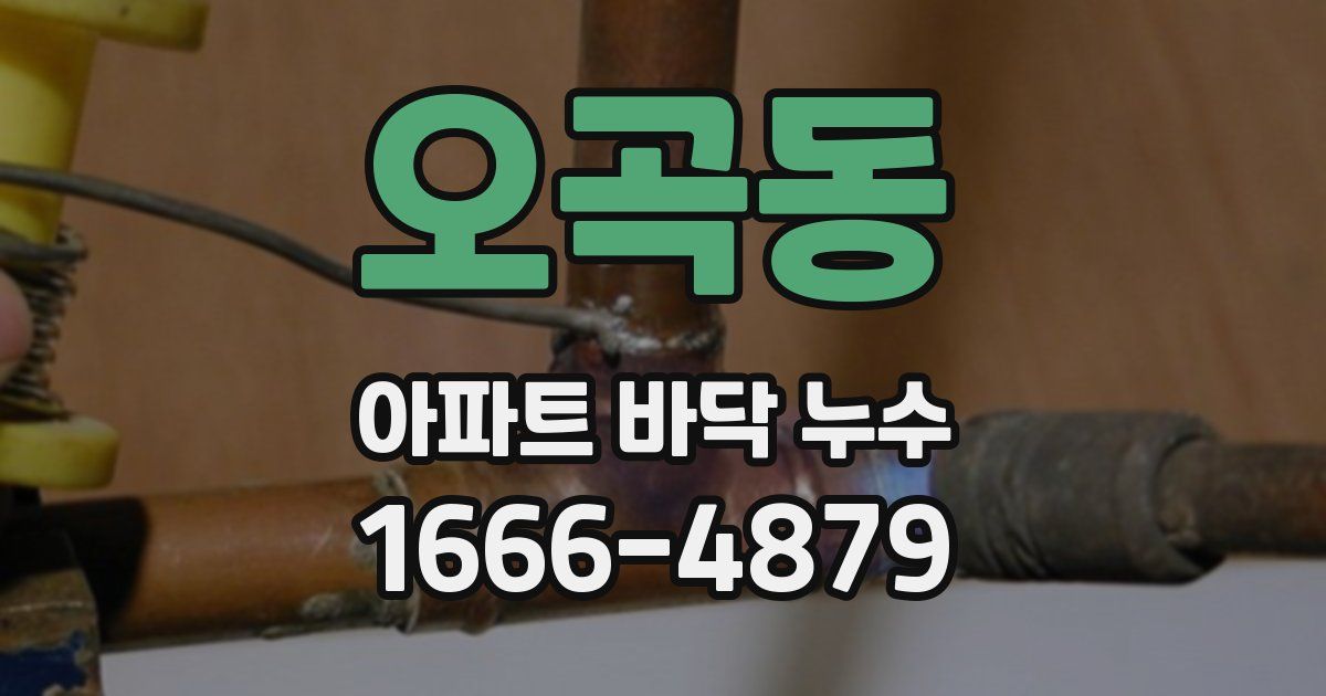 오곡동 아파트 바닥 누수
