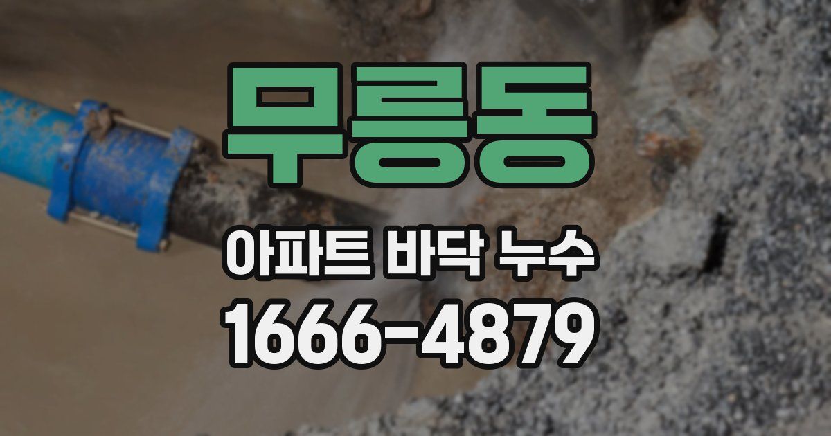 무릉동 아파트 바닥 누수