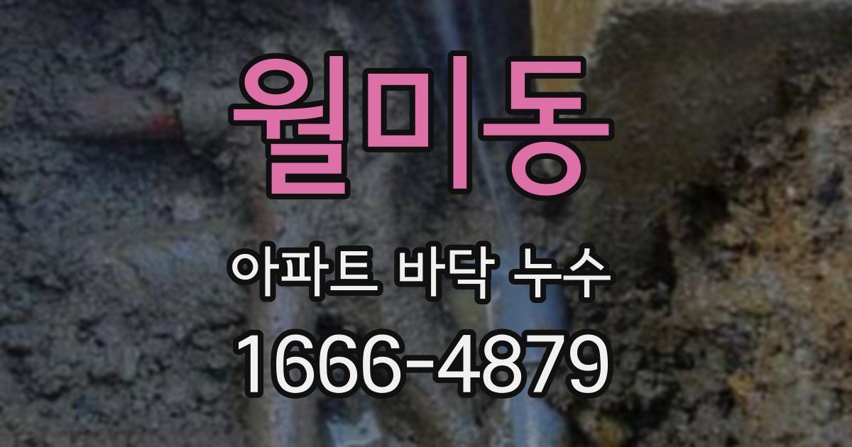 월미동 아파트 바닥 누수