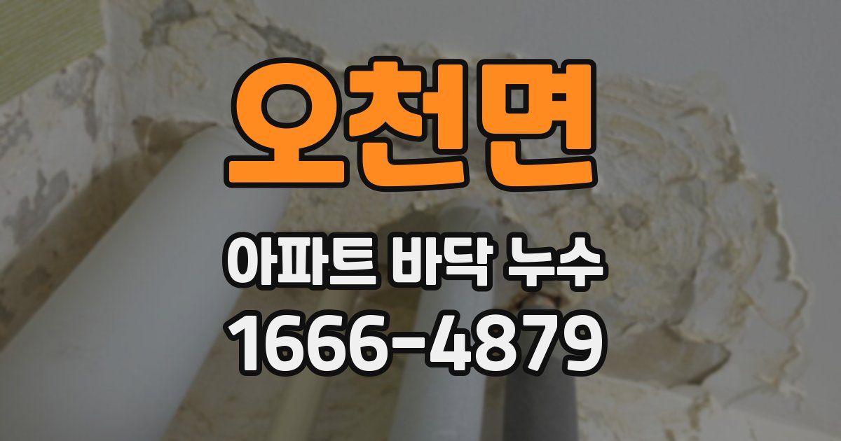 오천면 아파트 바닥 누수