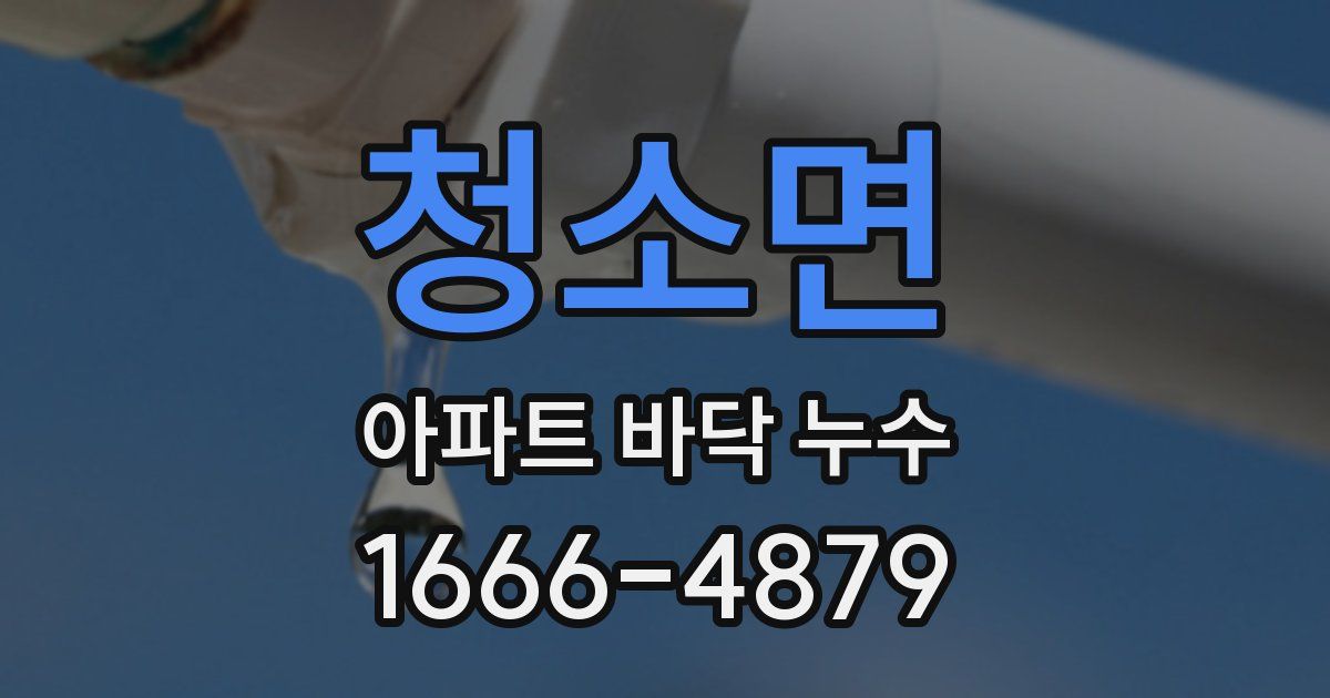 청소면 아파트 바닥 누수