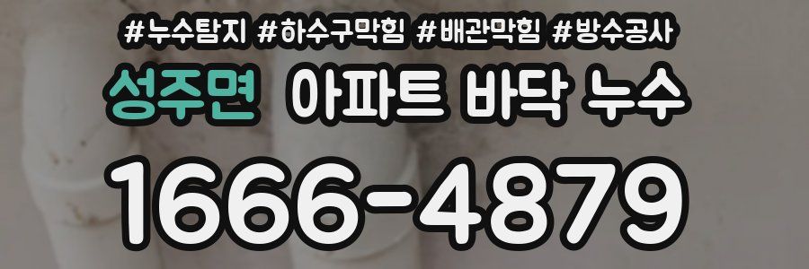 성주면 아파트 바닥 누수