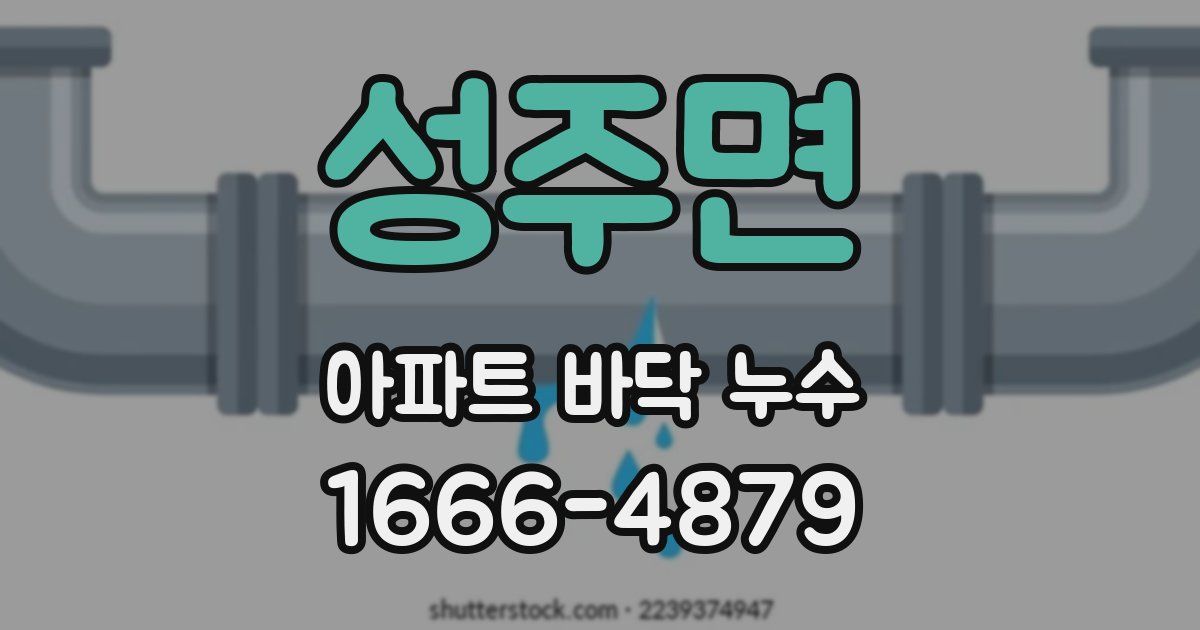성주면 아파트 바닥 누수