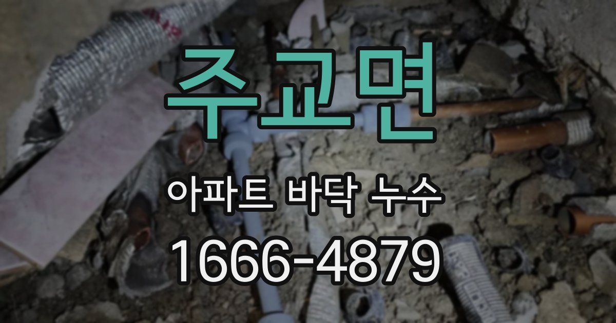 주교면 아파트 바닥 누수
