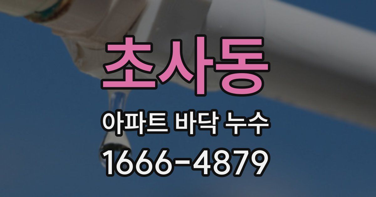 초사동 아파트 바닥 누수