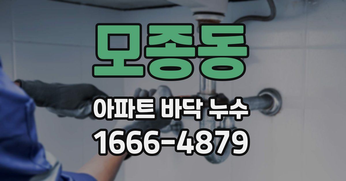 모종동 아파트 바닥 누수
