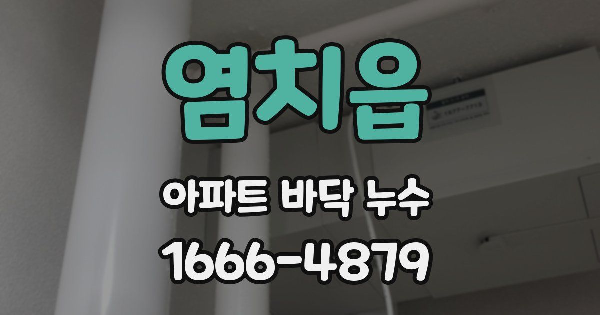 염치읍 아파트 바닥 누수