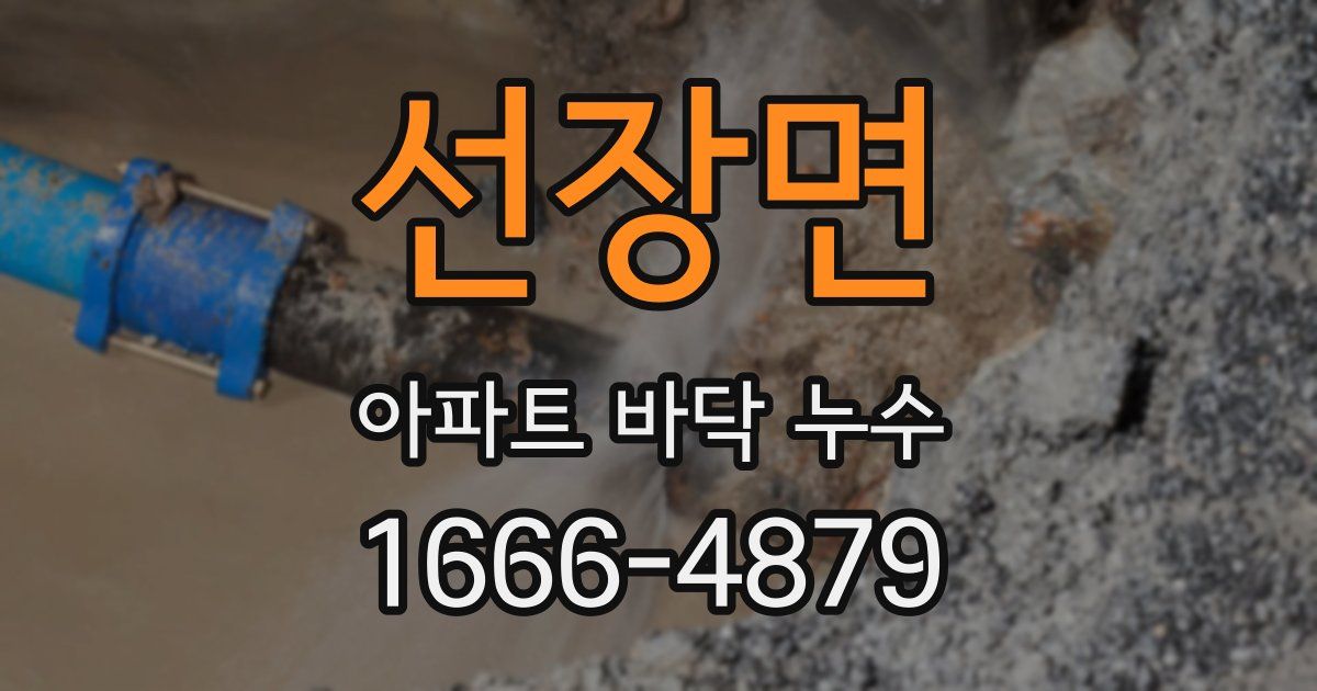 선장면 아파트 바닥 누수