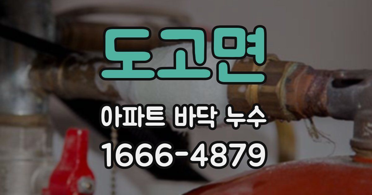 도고면 아파트 바닥 누수