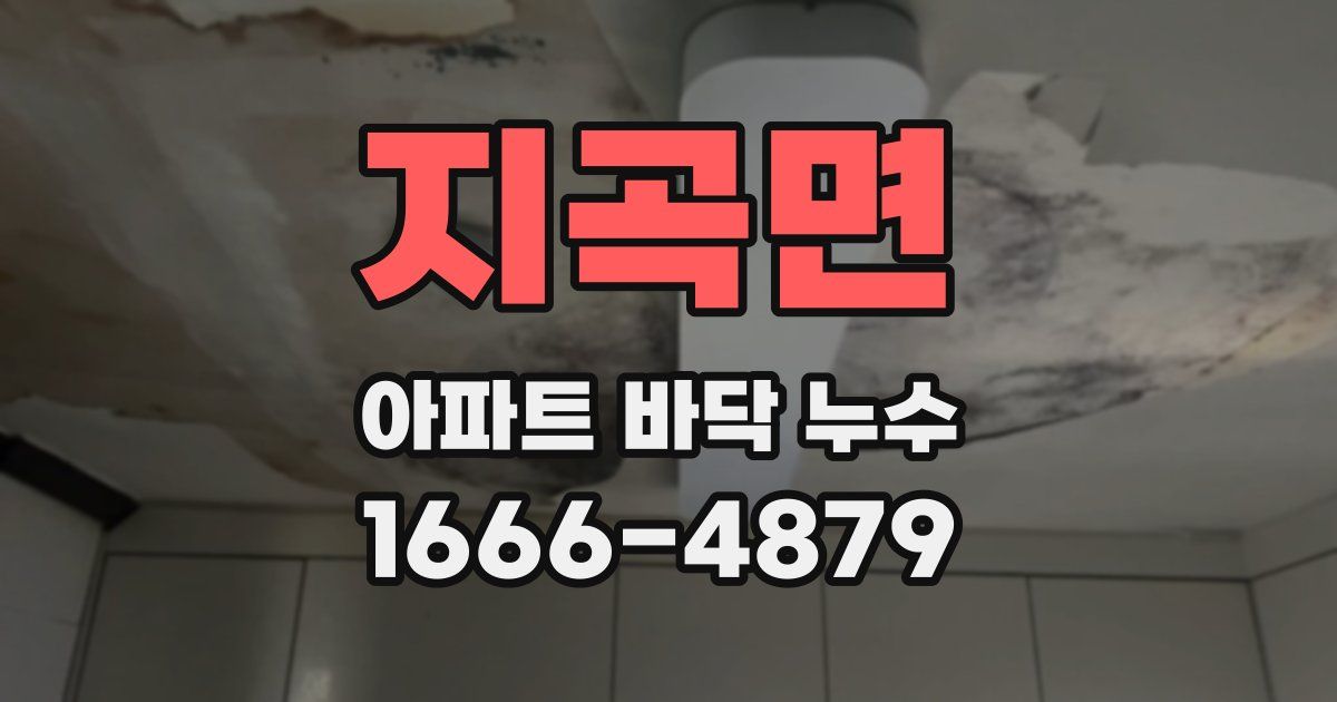 지곡면 아파트 바닥 누수