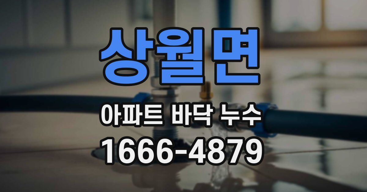 상월면 아파트 바닥 누수