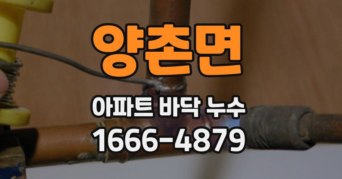 양촌면 아파트 바닥 누수