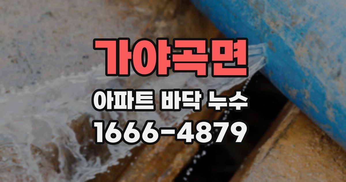 가야곡면 아파트 바닥 누수