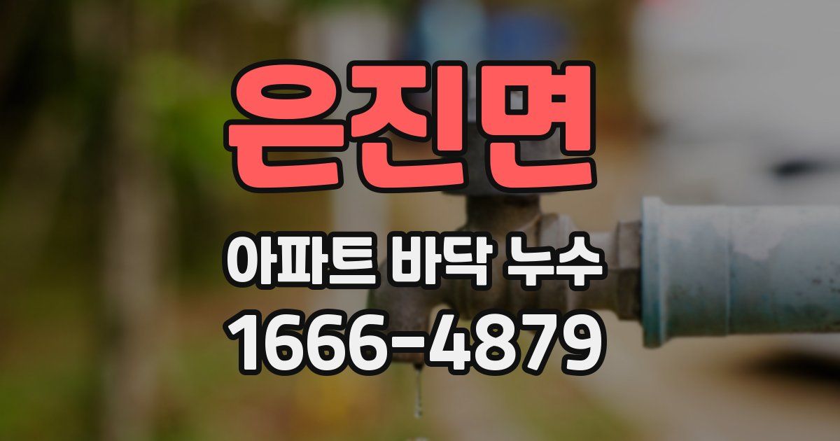 은진면 아파트 바닥 누수