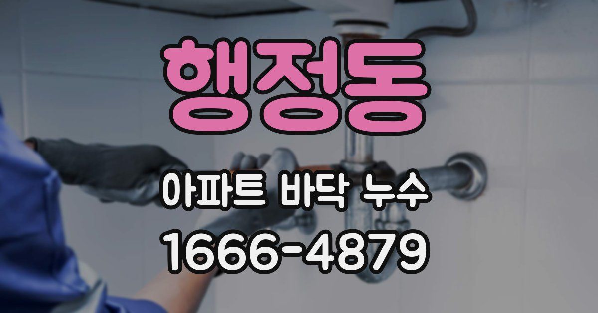 행정동 아파트 바닥 누수