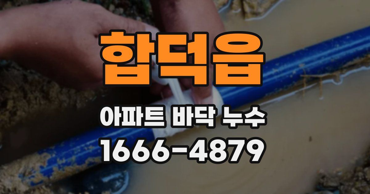 합덕읍 아파트 바닥 누수