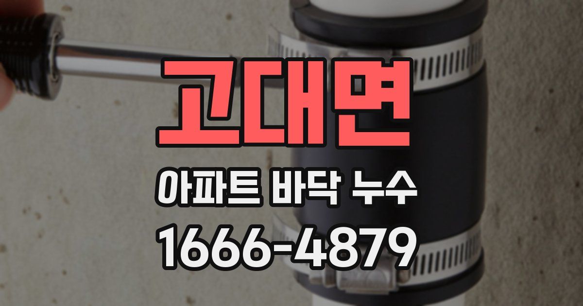 고대면 아파트 바닥 누수