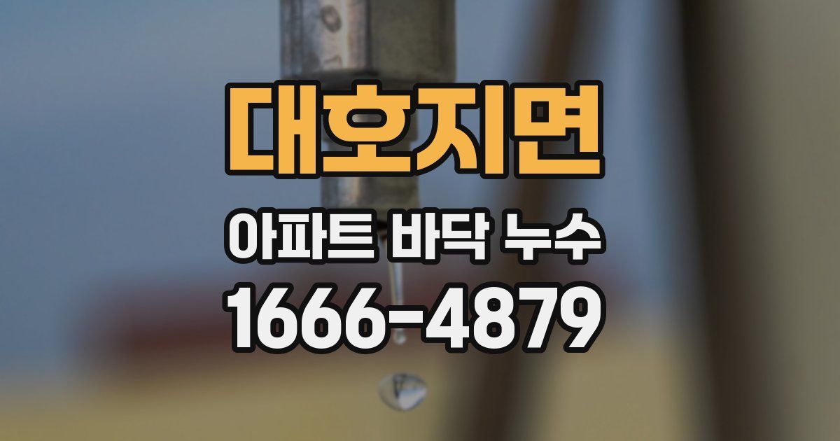 대호지면 아파트 바닥 누수