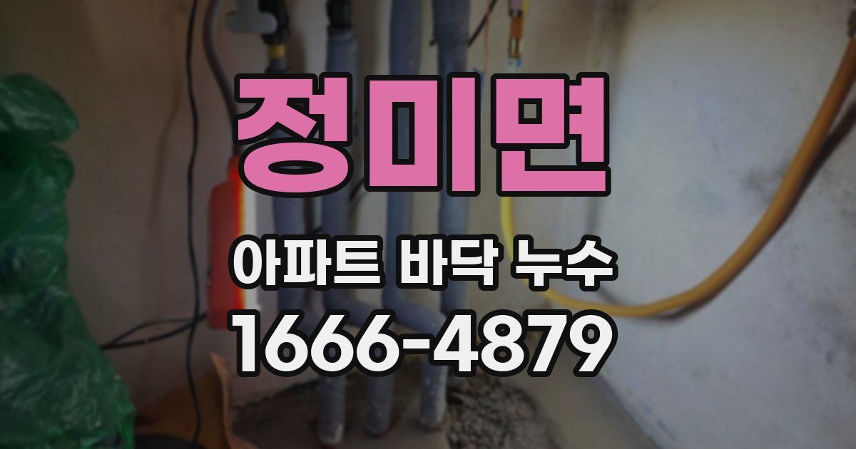 정미면 아파트 바닥 누수