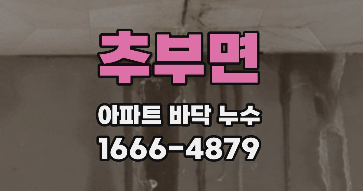 추부면 아파트 바닥 누수