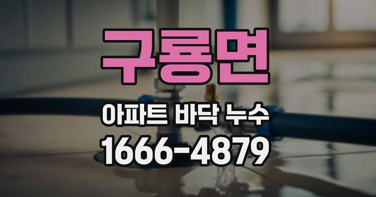 구룡면 아파트 바닥 누수
