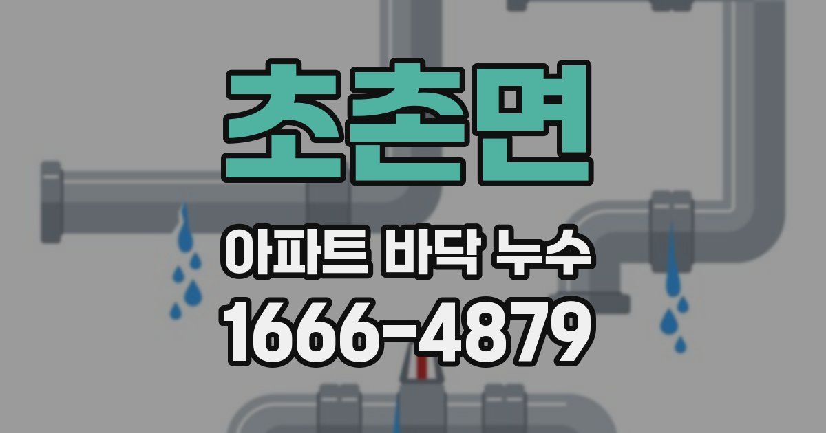 초촌면 아파트 바닥 누수