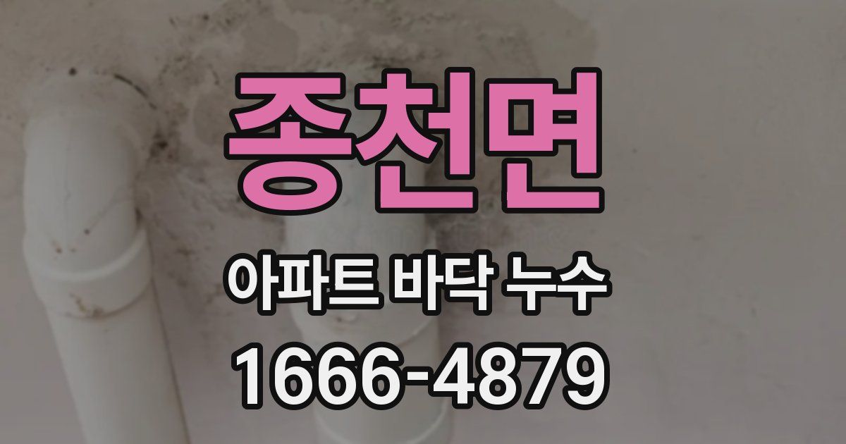 종천면 아파트 바닥 누수