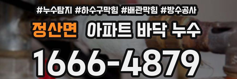 정산면 아파트 바닥 누수