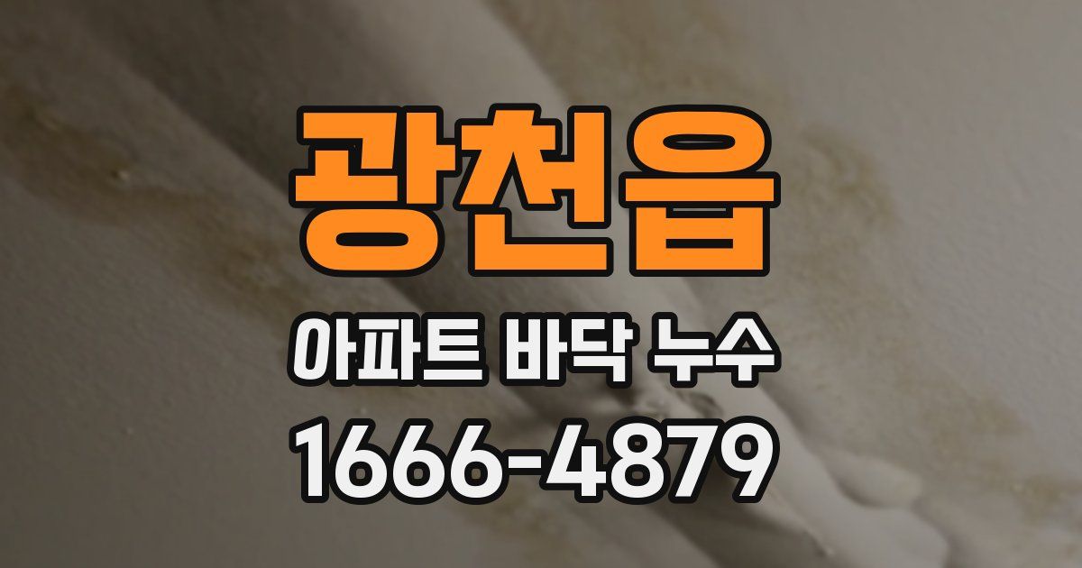 광천읍 아파트 바닥 누수