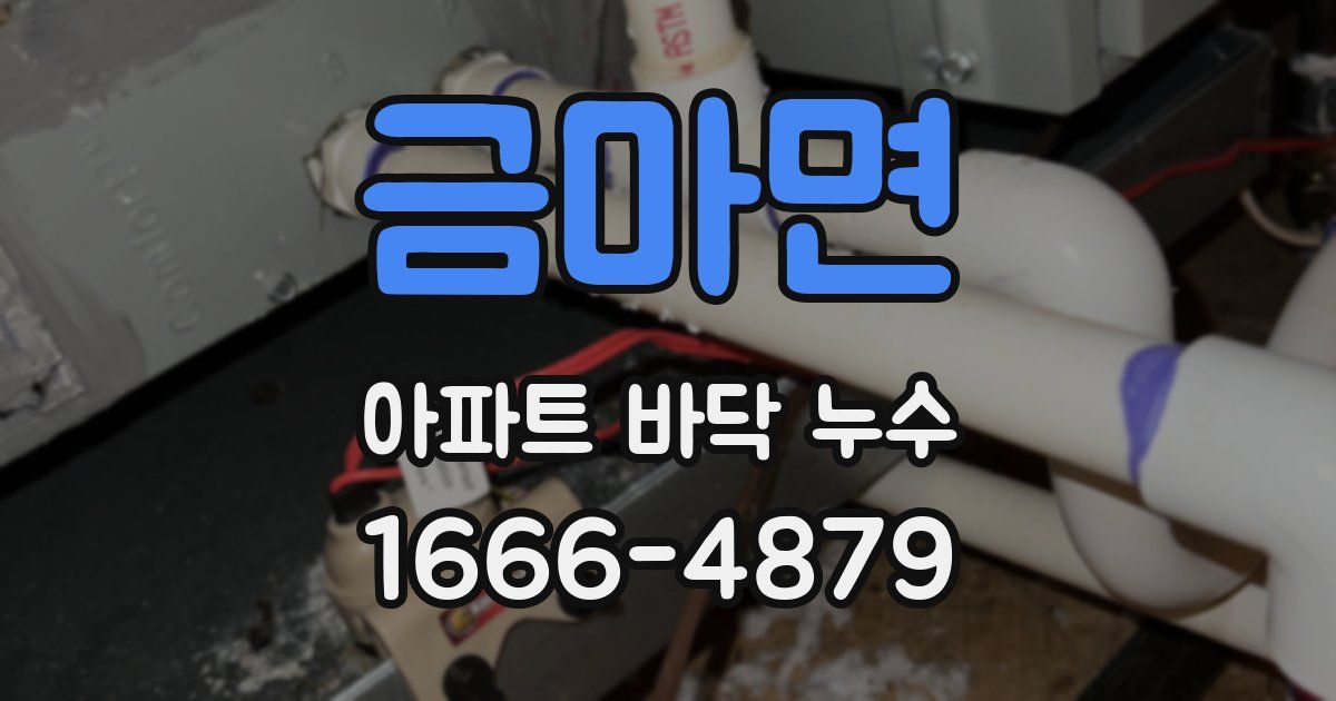 금마면 아파트 바닥 누수