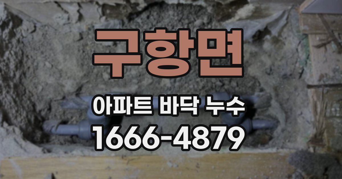 구항면 아파트 바닥 누수