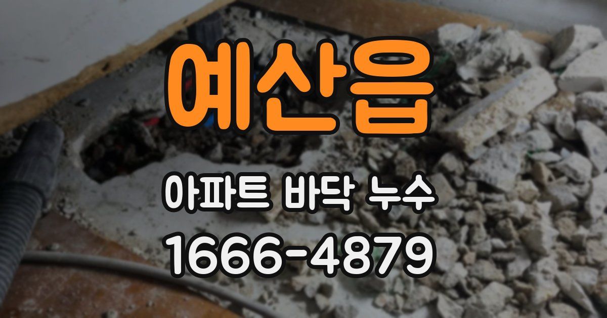 예산읍 아파트 바닥 누수