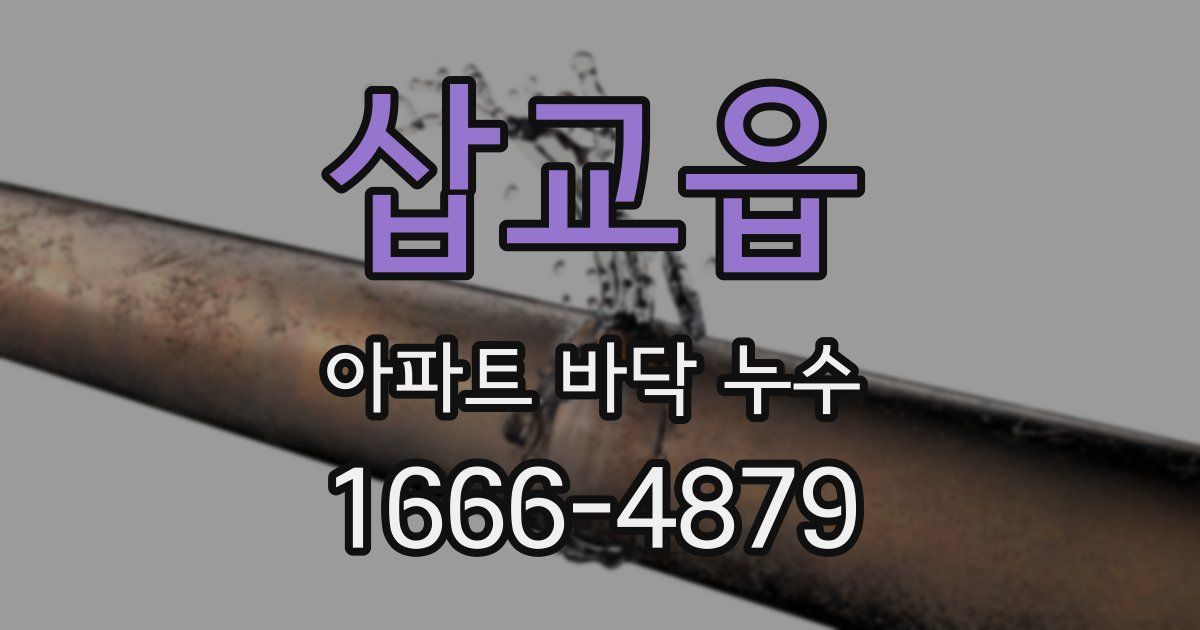 삽교읍 아파트 바닥 누수