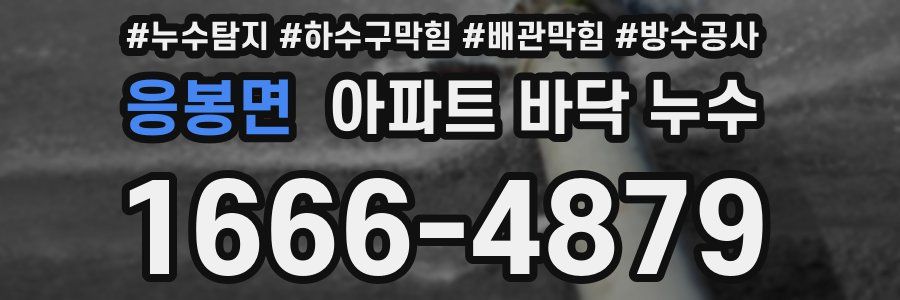 응봉면 아파트 바닥 누수