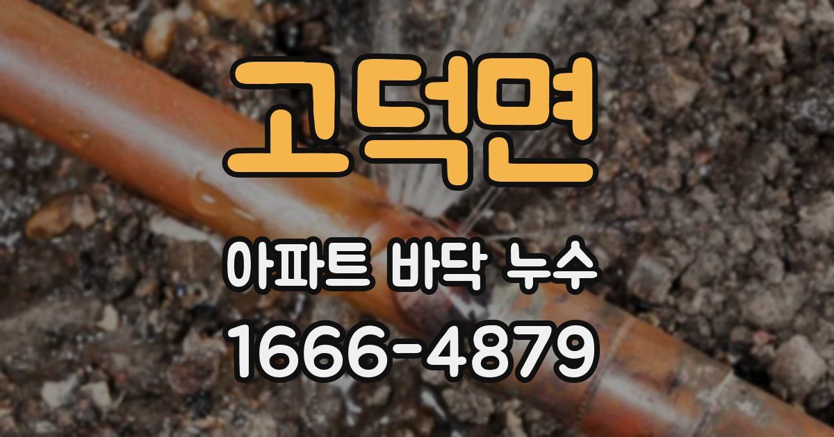 고덕면 아파트 바닥 누수